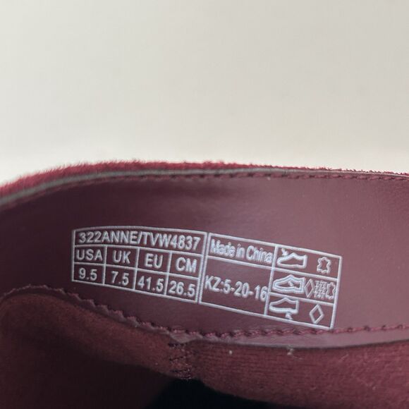 Vionic Anne Boots Burgundy Red Suede Python Block Heel Boots Womens 9.5 Booties - Picture 3 of 10